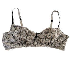 Black & Pink Lace Balconette Bra